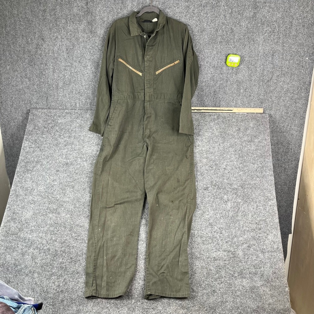 Big Smith Coveralls Mens Size 44 Green Vintage Workwear Utility Jumpsuit USA
